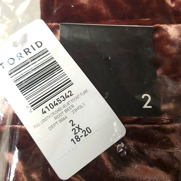 ❤️NWT VINTAGE TORRID VELVET FLARE LEGGING - ROOT BEER - POCKETS PLUS SIZE - Picture 10 of 14